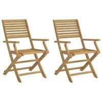 pack 2 uds sillas de jardin  silla de exterior  sillon plegables madera acacia 545x615x865cm