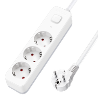 aigostar regleta enchufes de 3 enchufes alargador enchufe 3 metros con interruptor blanco