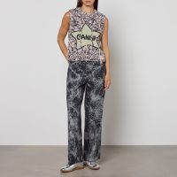 ganni intarsia-knit wool vest - xl