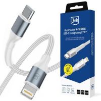 cable carga usb-c lightning 3mk 2 m 3 a 27 w aluminio nylon