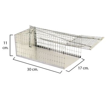 SANCO STORE - MAURER Trampa Ratas Jaula Metal Completa 30 x 17 x 11 cm.