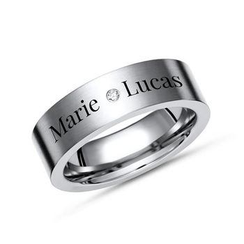 Anillo de titanio con grabado láser individual 7 mm