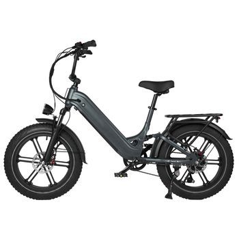 Bicicleta Eléctrica Maxtron Camel Fat Tire De 20 Pulgadas, Batería De 48 V Y 18 Ah, Gris