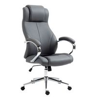silla de oficina salford de cuero autentico gris 79x64x120 cm clp