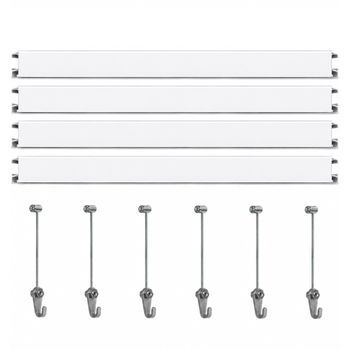 Colgar Cuadros Sin Agujeros Pack 6 Metros Eurohang Guías Aluminio Blanco Mate 150 Cm Cable Acero Ganchos Tornillo Plus Clips Tapas Tornillos