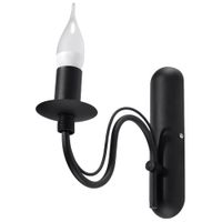 lampara de pared negro acero alt 25 cm