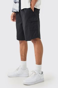 Pantalón Corto Cargo Holgado, Negro