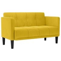 sofa de dos plazas amarillo de terciopelo de 111 cm vidaxl