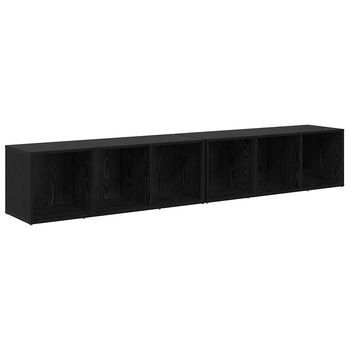 Conjunto De Mueble De Tv 2 Uds | Mueble De Salón | Gabinete De Tv Roble Negro 37 X 35 X 107cm