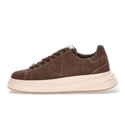 guess para hombre fmflbasue12 zapatillas de piel elba marron 40 plano cordones casual