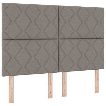 Cama Tipo Box Spring Con Colchón Taupé 140 X 200 Cm Tela