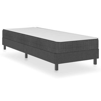 Cama Tapizada 201x100,5x24,5 Cm Tela (100 % Poliéster) Con Relleno De Espuma, Mdf Y Metal - Gris
