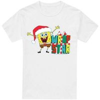 spongebob squarepants camiseta wrap star at christmas para hombre