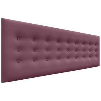 Dhome Cabecero De Polipiel Con 3 Hileras De Botones Cabezal Tapizado Cama Lujo (vino Tinto, 135cm)