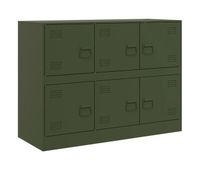 vidaxl aparador de acero verde oliva 99x39x73 cm