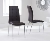 calgary brown faux leather dining chairs - brown