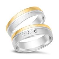 alianzas 18 quilates oro amarillo-blanco 3 diamantes