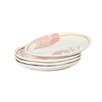 set de 4 platos para tapas de ceramica con langosta y cangrejo