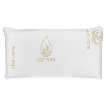 HOMESOL - Almohada viscoelástica Aloe Vera con Copos 100% viscoelásticos. Tejido Strech Aloe Vera. Termoregulable. Firmeza Media - Alta. Fabricado en España - Copo viscoso elástico