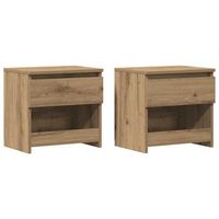 mesitas noche 2 uds madera ingenieria roble artisian 40x30x39cm vidaxl