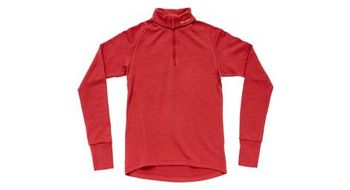 Maillot devold expedition merino 235 rojo  mujer