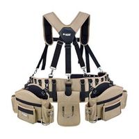 bolsa de herramientas de jardineria portatil con multiples bolsillos - tela oxford caqui
