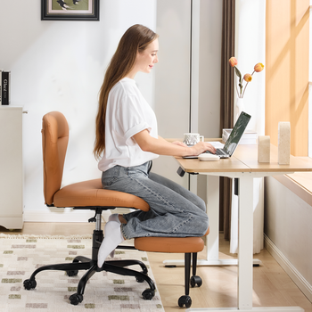 Silla De Meditación Para Adultos, Naranja, Ruedas Silenciosas Y Reposapiés