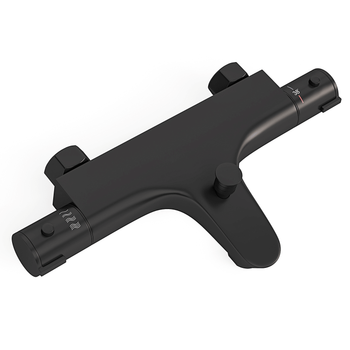 Mezclador Termostático Para Bañera Negro Mate – Distancia Entre Ejes 15 Cm – Con Botón De Seguridad A 38°c Lomazoo