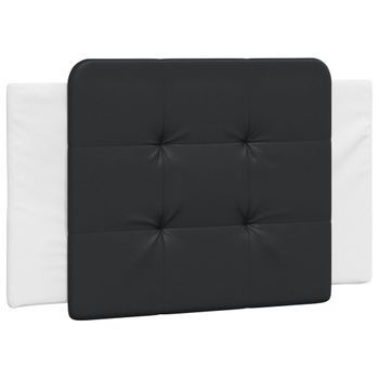Cabecero Cama Mueble De Dormitorio De Cama Acolchado Cuero Sintético Y 80 Cm Negro M02_0004382