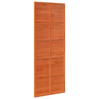 Puerta Corrediza Marrón Cera 80 X 208 Cm Madera De Pino Maciza Vidaxl