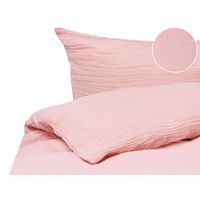 conjunto de funda de edredon moderna de muselina de algodon 220 x 240 cm rosa pastel sumner