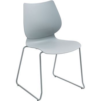 Silla Apilable Houma Plástico Gris 50x47x86 Cm Clp