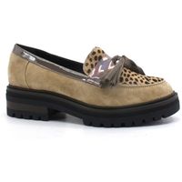 l4k3 mocasines lake mocassino leopard beige e17-moc para mujer