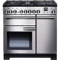 rangemaster professional deluxe 90 dual fuel range cooker - stainless steel stainless steel