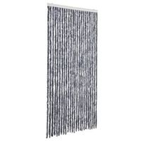 cortina mosquitera de chenilla plateada 100x220 cm vidaxl