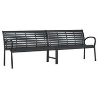 banco de jardin doble de acero y wpc 231 cm vidaxl
