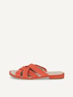 caprice mule orange made of leather with block heel size 40