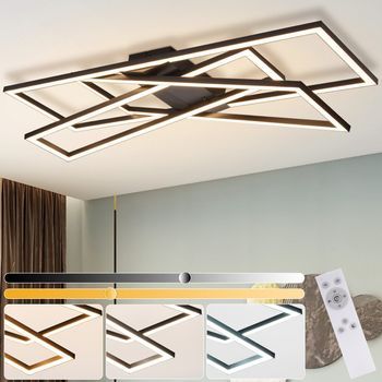 Lámpara De Techo Led Nettlife Para Salón, Color Negro, 45 W, Regulable, Para Oficina, Habitación Infantil