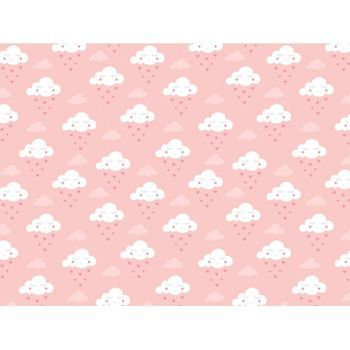 Fotomural Vinilo Infantil Nubes Corazones 400 X 300 Cm