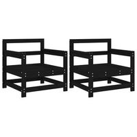 pack 2 uds sillones de jardin  silla de jardin  silla de exterior madera maciza pino negro
