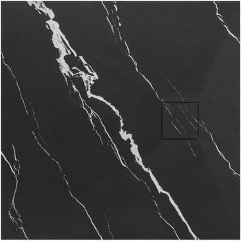 Plato De Ducha Rea Magnum Carrara Black 90x90