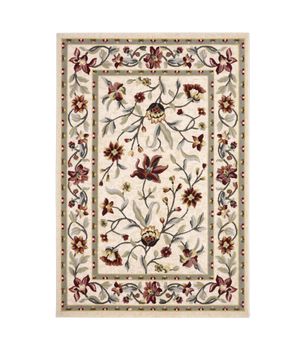 Córdoba 14 - Alfombra Lana 100% con dibujo de flores - Crema