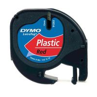 dymo 91203 s0721630 original label tape 12mm x 4m black on red