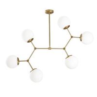 lampara de techo damar-6327 amarillo blanco metal vidrio 100x58x80 cm