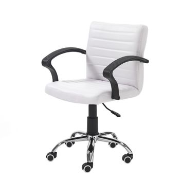 Silla de oficina en polipiel blanca cm al.82/92 x l.57 x p.56