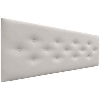 Dhome Cabecero De Polipiel Con 3 Hileras Intercaladas De Botones Cabezal Tapizado Cama Lujo (blanco Hueso, 160cm)
