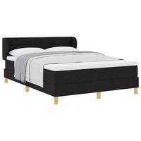 cama tipo box spring con colchon negro 140 x 200 cm tela vidaxl