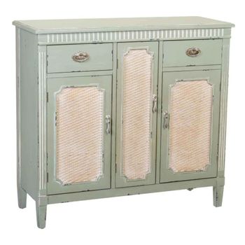 Recibidor de madera verde 95x36x88