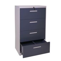 mueble de oficina con cajones con cerradura para archivador a4 en acero gris 132x76x46cm 040001031