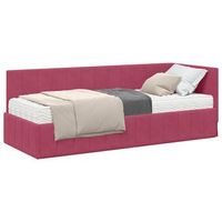 cama individual  cama para adulto  estructura de cama esquina con colchon 2 pcs verde terciopelo